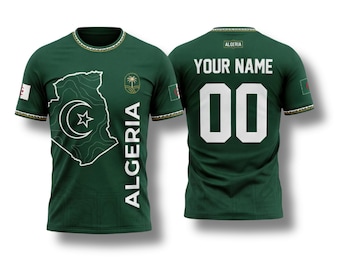 Algeria Custom Name Number Shirt, Green Soccer Fan Tee, 2026 Supporter Gift