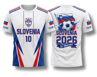 Slovenia Soccer Fan Shirt 2026, Custom Name Number Jersey, Football T Shirt