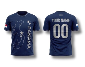 Panama Soccer Fan Shirt, Custom Name Number Tee, Blue Football Gift 2026