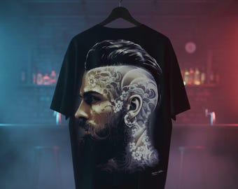 Maglietta oversize Inked Gentleman - T-shirt con grafica serigrafica in edizione limitata