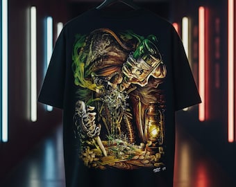 Maglietta oversize pirata maledetto – Maglietta in cotone in edizione limitata Rock Chang