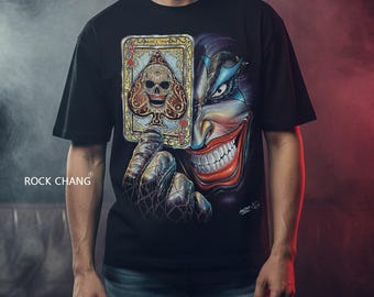 Maglietta Ace of Skulls – Rock Chang × Dinos, Streetwear 100% cotone