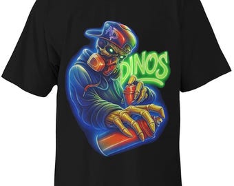 T-shirt unisex stile DINOS / T-shirt streetwear oversize colorate