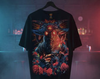 Maglietta Rock Chang Infernal Goat - Maglietta oversize in cotone in edizione limitata