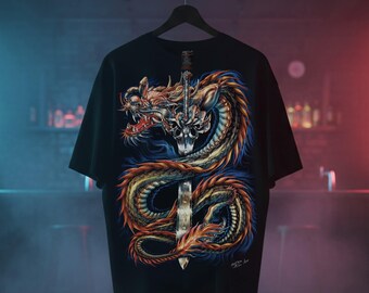 Maglietta oversize Dragon Blade: Streetwear in edizione limitata Rock Chang