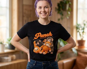 T-shirt Punch The Monkey Meme T-shirt graphique rétro en peluche pour bébé singe, T-shirt streetwear Royaume-Uni