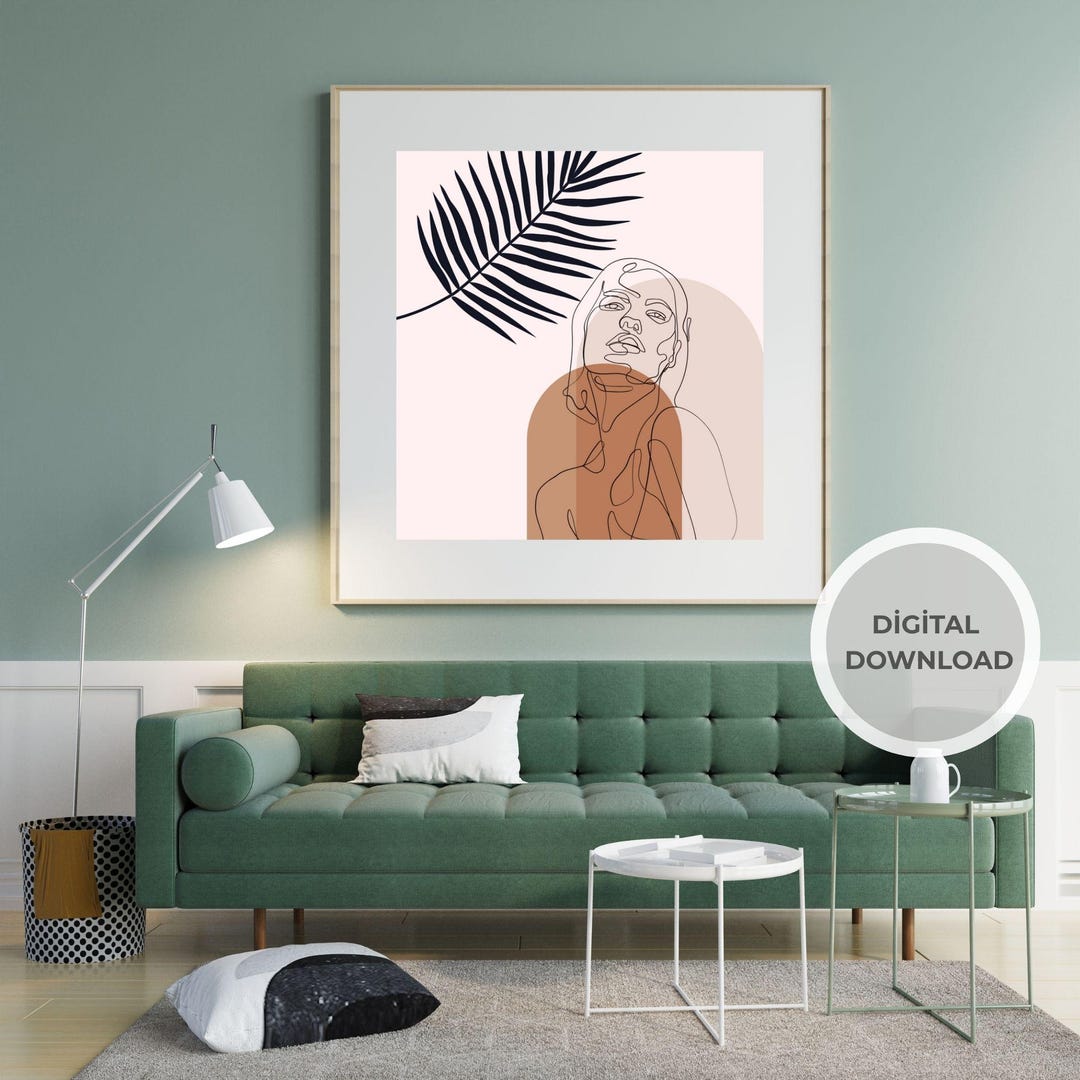 Minimalist Woman Portrait Digital Print - Scandinavian Style Wall Art ...