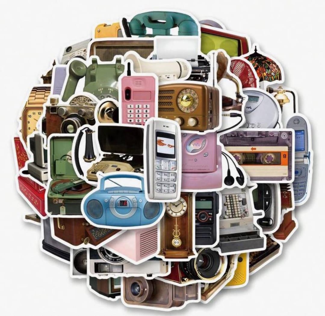 90s Retro Tech Sticker Pack: Vintage Vinyl Decals - Etsy