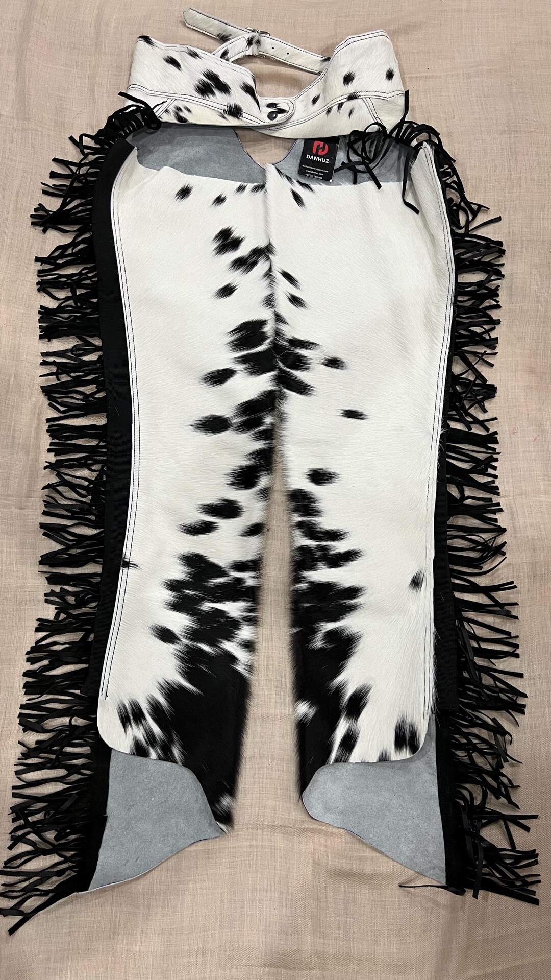 Cowhide Rodeo Chaps Cowhide Leather Chaps With Fringe – Western Hair-on Hide Biker Rodeo ...