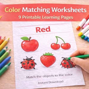 Color Matching Coloring Book | Learn Colors for Kids | Educational Printable Activity for Toddlers & Preschoolers