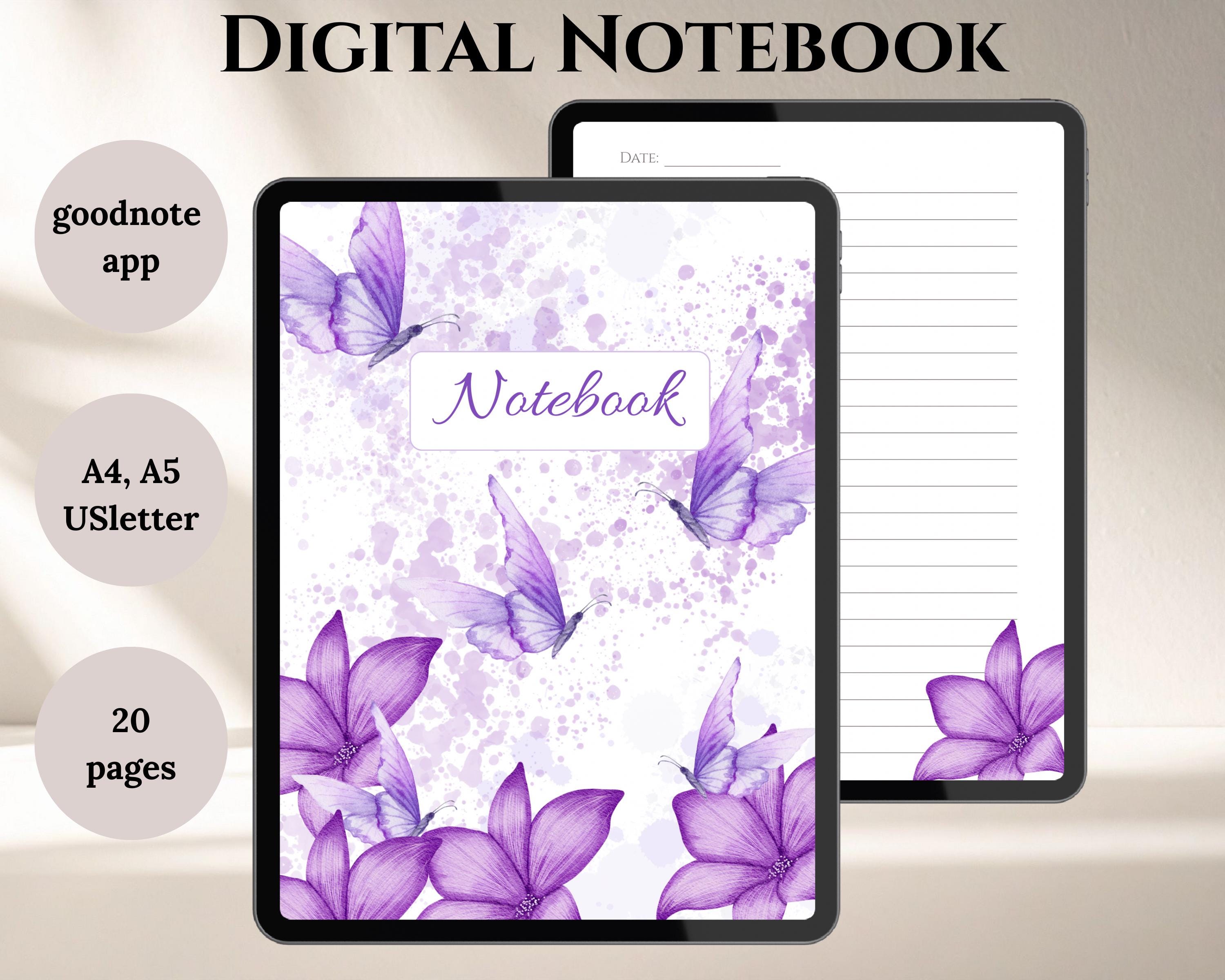 Butterfly Effect Notebook Basic Digital Notebook — Butterfly Theme—goodnotes Compatible Sizes ...