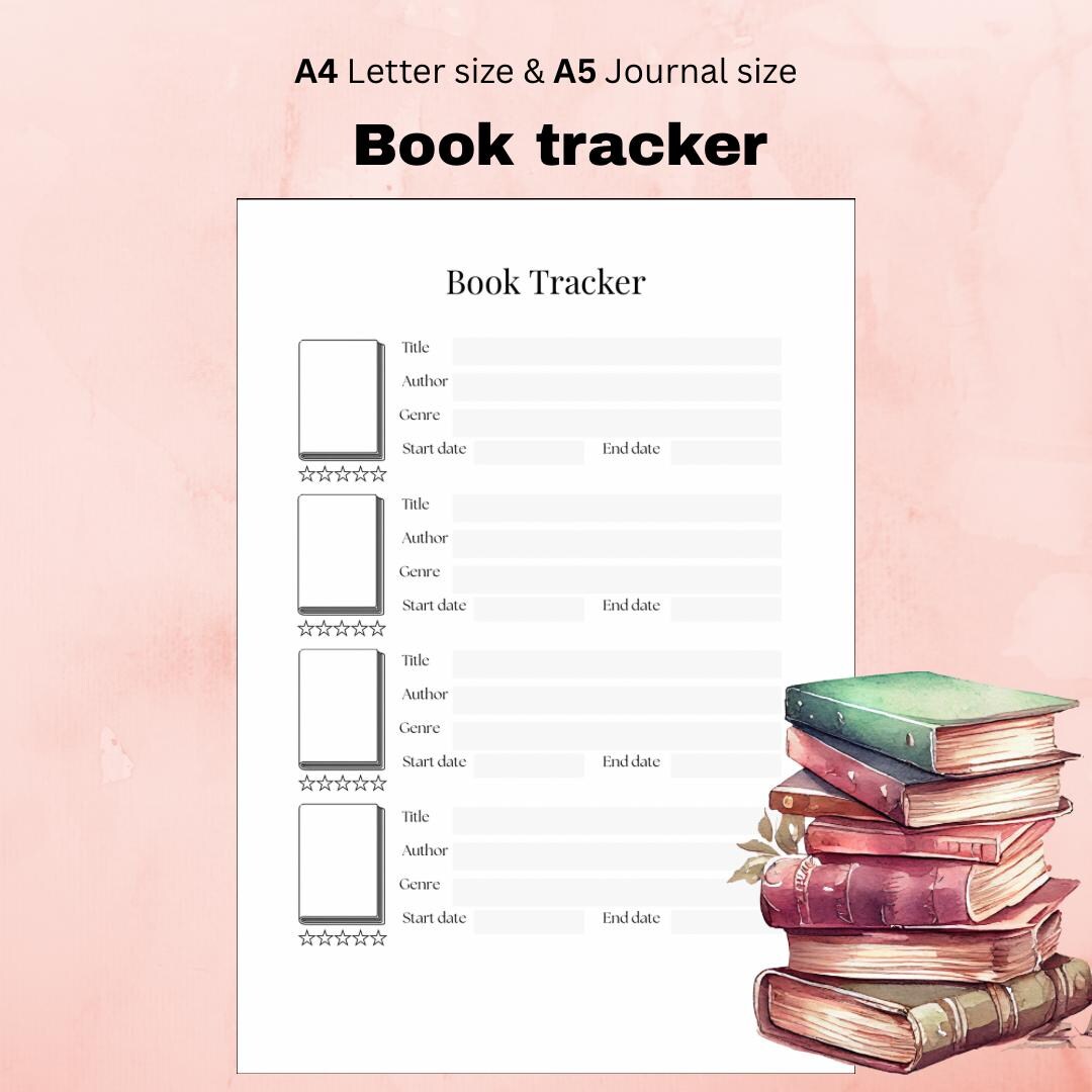 Minimalist Book Tracker Printable: Reading Journal Page (A4 & A5) - Etsy