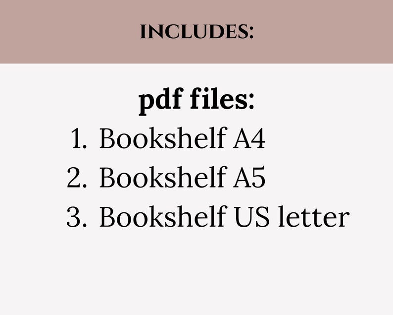 Reading Tracker | Printable Bookshelf Reading Log | Book Tracker | 3 ...
