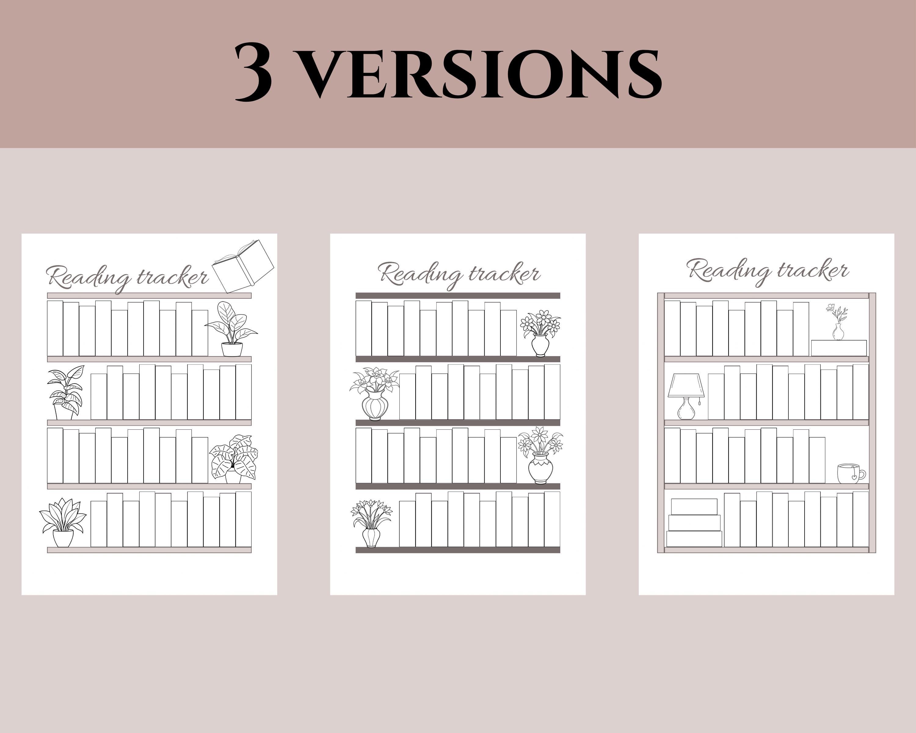 Reading Tracker | Printable Bookshelf Reading Log | Book Tracker | 3 ...