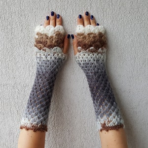 Fingerless Gloves Crocheted mittens Women gloves Winter gloves, arm warmers, wrist warmers zdjęcie 1