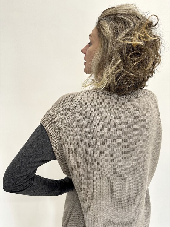 Wolle Pullover Weste, gestrickte Wolle Weste, Oversized Weste