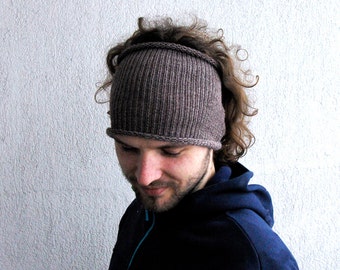 Knitted Mens Headband Hat Guys knit hair wrap Unisex Adults Dread band