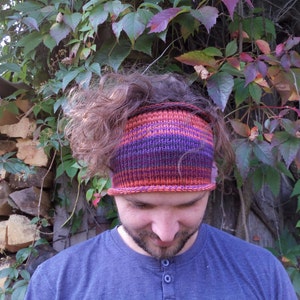 Knitted Mens Headband Guys Knit Hair Wrap Orange Lilac - Etsy