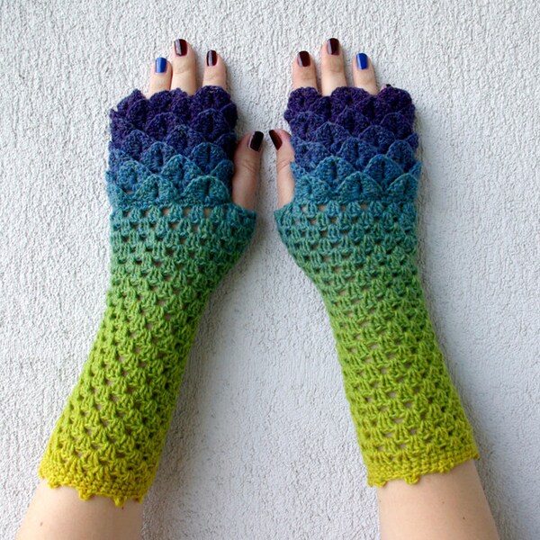 Warm Wool Fingerless mittens - Bright Rainbow multicolored spring Accessories