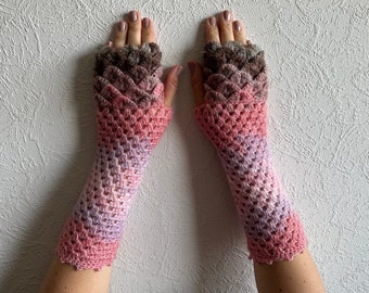 Fingerless gloves - Arm warmers -Fingerless Mittens - Hand warmers-Dragon Gloves