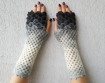 Fingerless Gloves Crocheted mittens Women gloves Winter gloves, arm warmers, wrist warmers