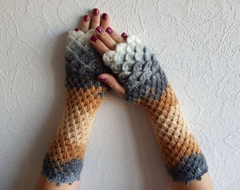 Fingerless Gloves Crocheted mittens Women gloves Winter gloves, arm warmers, wrist warmers