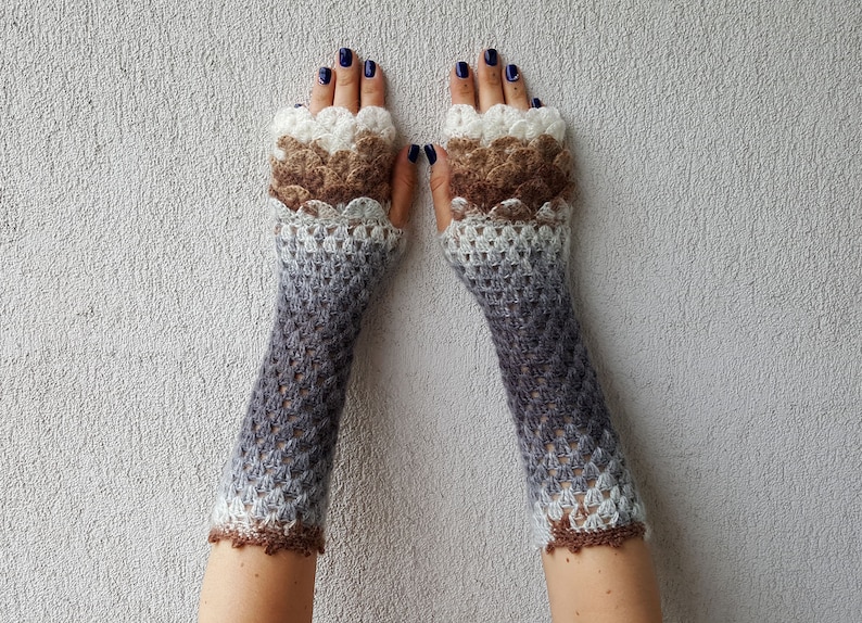 Fingerless Gloves Crocheted mittens Women gloves Winter gloves, arm warmers, wrist warmers zdjęcie 1