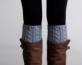 Knitted Boot Cuffs  Leg Warmers  Boot socks  Cable Boot cuffs