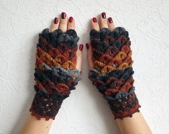 Fingerless dragon gloves arm warmers
