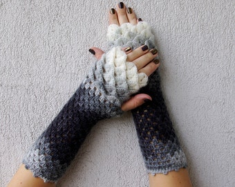 Guantes sin dedos Guantes de mujer Manoplas de ganchillo Guantes de invierno, calentadores de brazos, calentadores de muñecas Calentadores de brazos de invierno Guantes de mujer Guantes largos