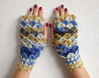 Fingerless dragon gloves arm warmers