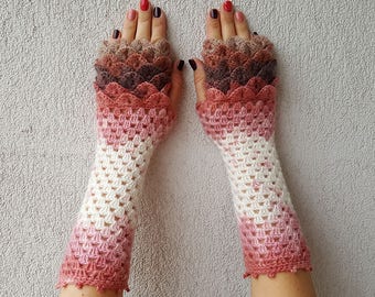Fingerless gloves - Arm warmers -Fingerless Mittens - Hand warmers-Dragon Gloves
