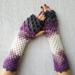 Dragon Gloves -Fingerless gloves - Arm warmers - Long Fingerless Mittens - Hand warmers