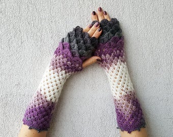 Dragon Gloves -Fingerless gloves - Arm warmers - Long Fingerless Mittens - Hand warmers