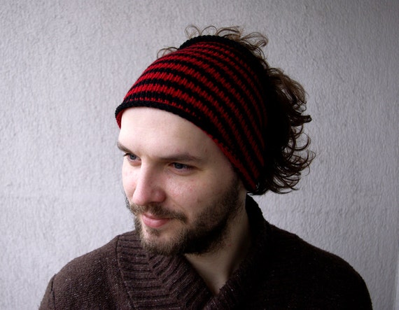 Mens Headband Striped Hair Wrap Dread Band Guys Knit Hair Etsy