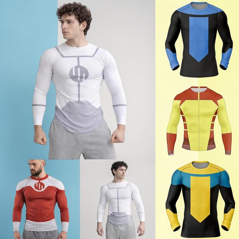 Invincible Cosplay Rash Guard Diving T Shirt BJJ Rashguard Long Short ...