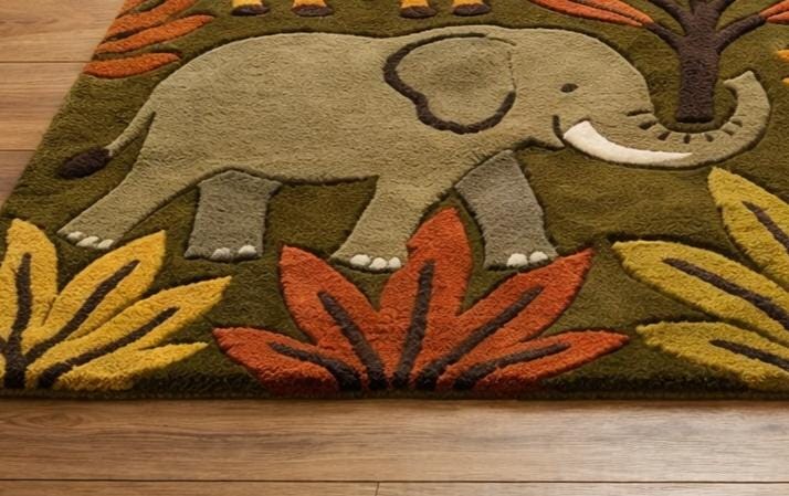 Hand Tufted Jungle Animal Rug, Safari Nursery Decor - Etsy