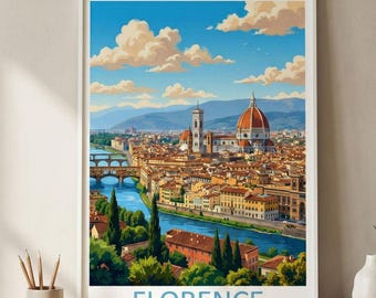 Florenz Italien Reise Poster, Stadtbild Kunst (Digitaler Download)