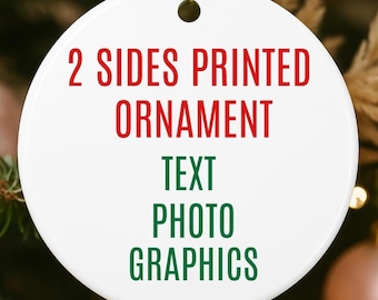 Personalized Custom Design Christmas Ornament 2026: Your Here Text Color wedding Keepsake Ceramic Ornament