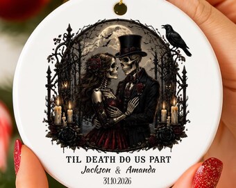 Personalized Halloween Couple Ornament: Custom Halloween Til Death Do Us Part Gothic Ornament Gift