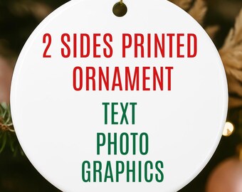 Custom Design Ornament Christmas Ornament 2026: Personalized Company Logo Text Design Ceramic Ornament
