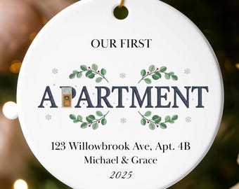 Personalized Our First Apartment Christmas Ornament 2025: First Apartment Ornament Ceramic Ornament Gift