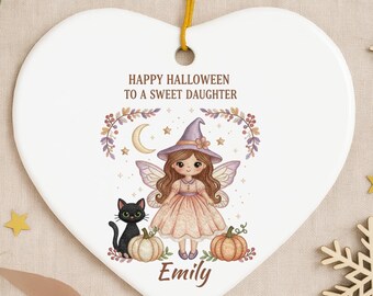 Personalized Baby’s First Halloween Girl Ornament Gift: New Babys My 1st Halloween Keepsake Ornament Gift