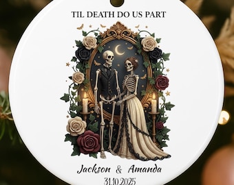 Personalized Halloween Til Death Do Us Part Wedding Couple Party Ornament Gift: Spooky 1st Ornament Gift
