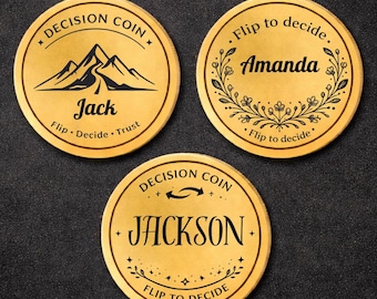 Decision Coin, Custom Flip Coin for Couples & Families: Personalized Tossing Coin with Name
