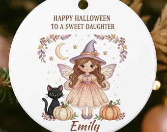 Personalized Baby’s First Halloween Girl Ornament Gift: New Baby’s My First Halloween Keepsake Ornament
