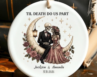 Personalized Halloween Couple Ornament Gift: Halloween Til Death Do Us Part Keepsake Gothic Ornament Gift