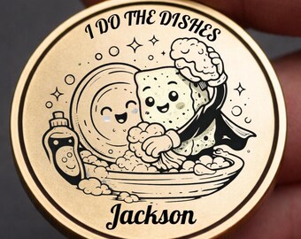 Personalized Flip Decision Coin: Decision Coin Gift for /Husband/Boyfriend/ Who will wash the dishes?