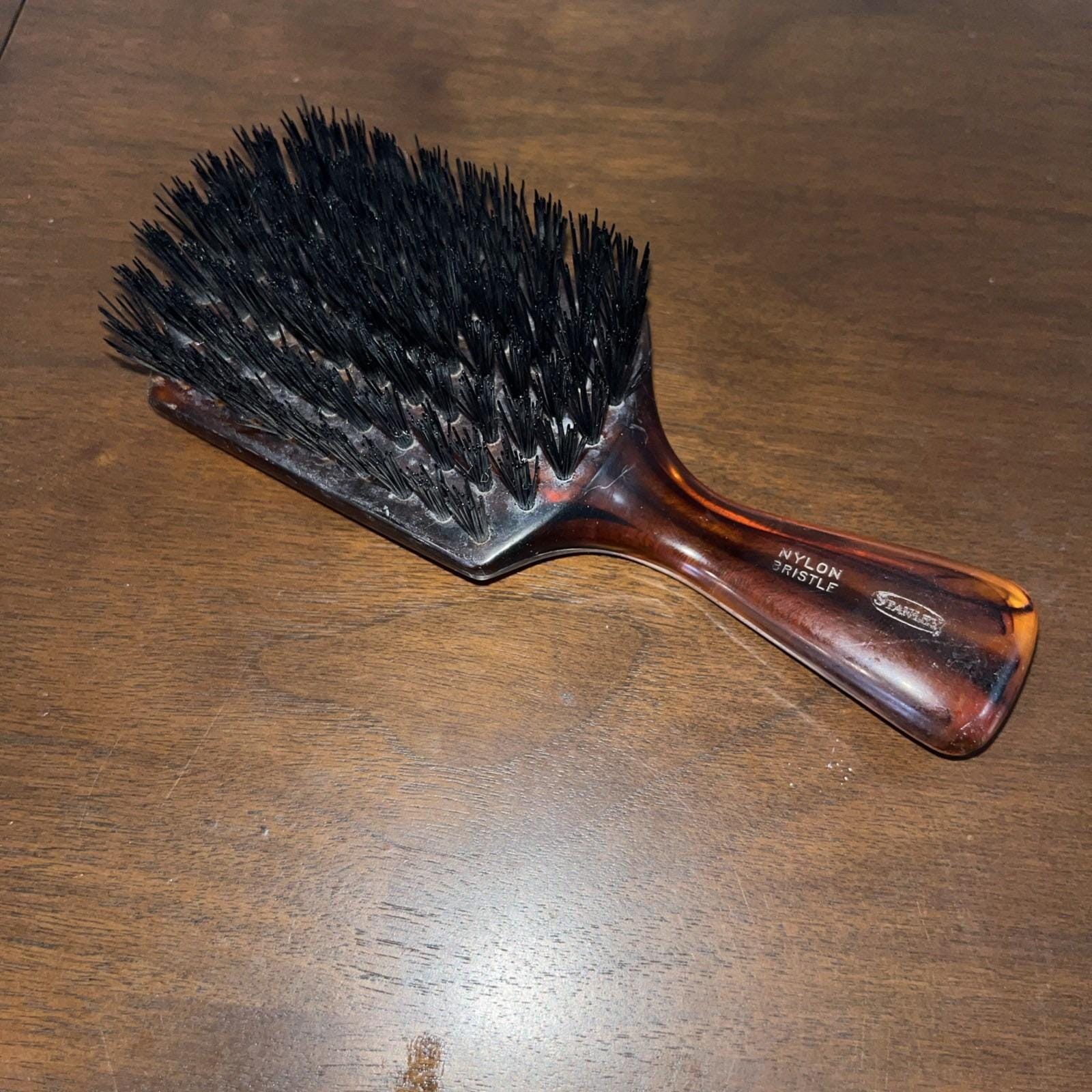 Vintage Stanley Nylon Bristle Hair Brush Tortoise Marbled  display picture 1
