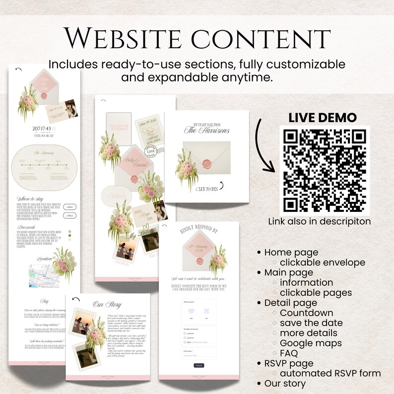 Pu&ograve; includere: Un design di contenuti per siti Web con sezioni pronte all'uso, completamente personalizzabili ed espandibili. Il design include un codice QR per una demo dal vivo e funzionalit&agrave; come una home page, una busta cliccabile, una pagina principale, una pagina dei dettagli, ecc.